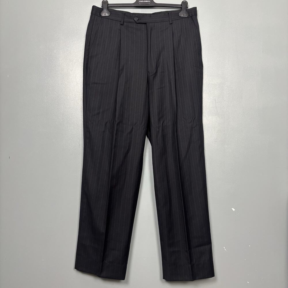 MANI Men’s Dress Pants 42x36 No Tag Office Professional Black Stripe